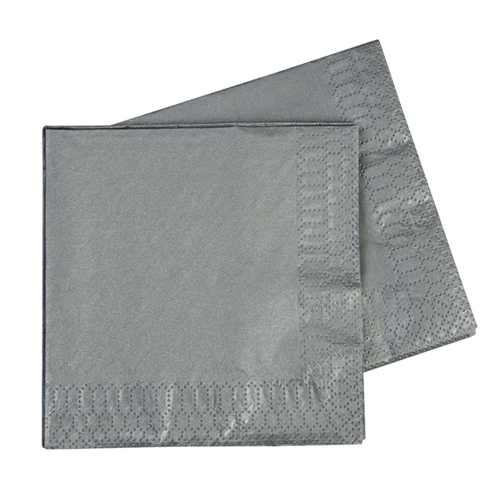 LUNCH NAPKIN 330MM METALLIC SILVER 40PK