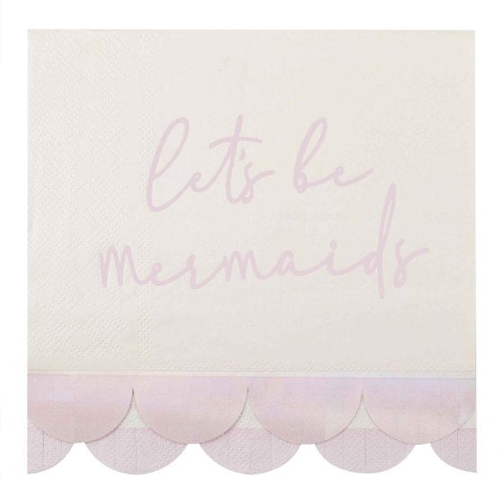 MERMAID SCALLOPED IRIDESCENT & PINK NAPKIN