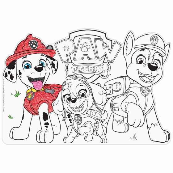 PAW PATROL ADVENTURES COLOUR IN PLACEMATS