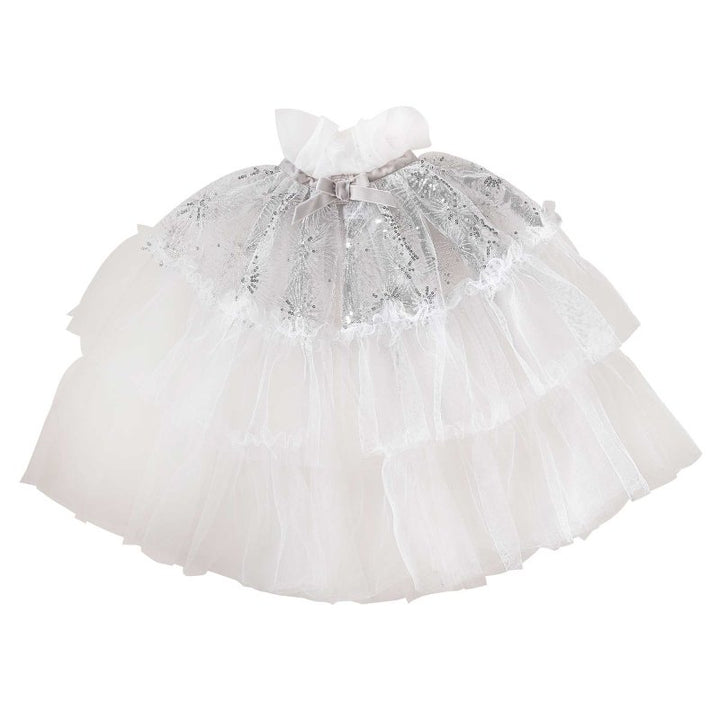 FANCY DRESS WHITE & SILVER SPARKLE FAIRY PRINCESS CAPE