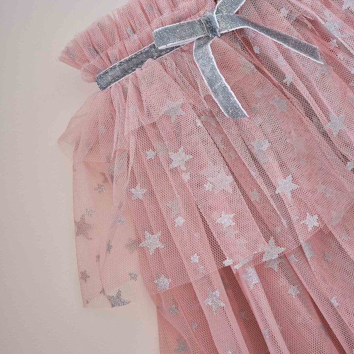 FANCY DRESS PINK & SILVER SPARKLE FAIRY PRINCESS CAPE