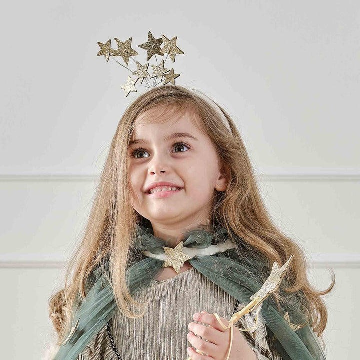 FANCY DRESS GOLD STAR CHRISTMAS HEADBAND
