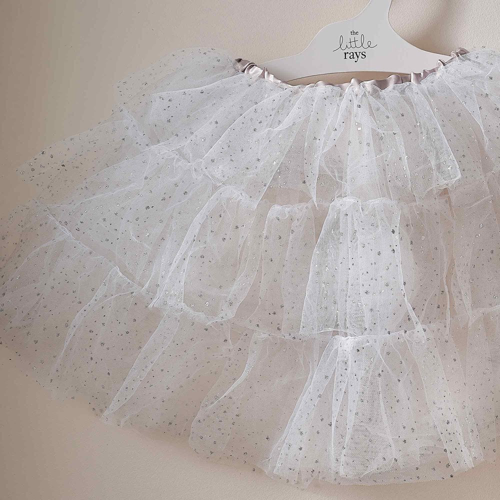 FANCY DRESS WHITE & SILVER SPARKLE FAIRY PRINCESS TUTU 3-5YRS