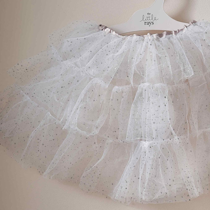 FANCY DRESS WHITE & SILVER SPARKLE FAIRY PRINCESS TUTU 3-5YRS