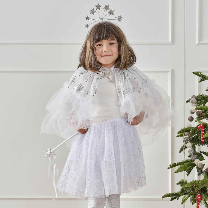 FANCY DRESS WHITE & SILVER SPARKLE FAIRY PRINCESS TUTU 3-5YRS