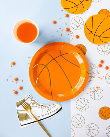 BASKETBALL SHAPED PAPER COCKTAIL NAPKIN