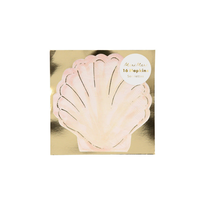 WATERCOLOUR CLAM SHELL NAPKIN 16PK