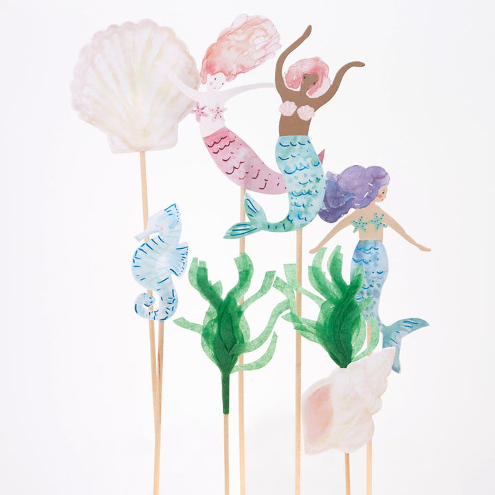 MERMAID CAKE TOPPERS 7PK