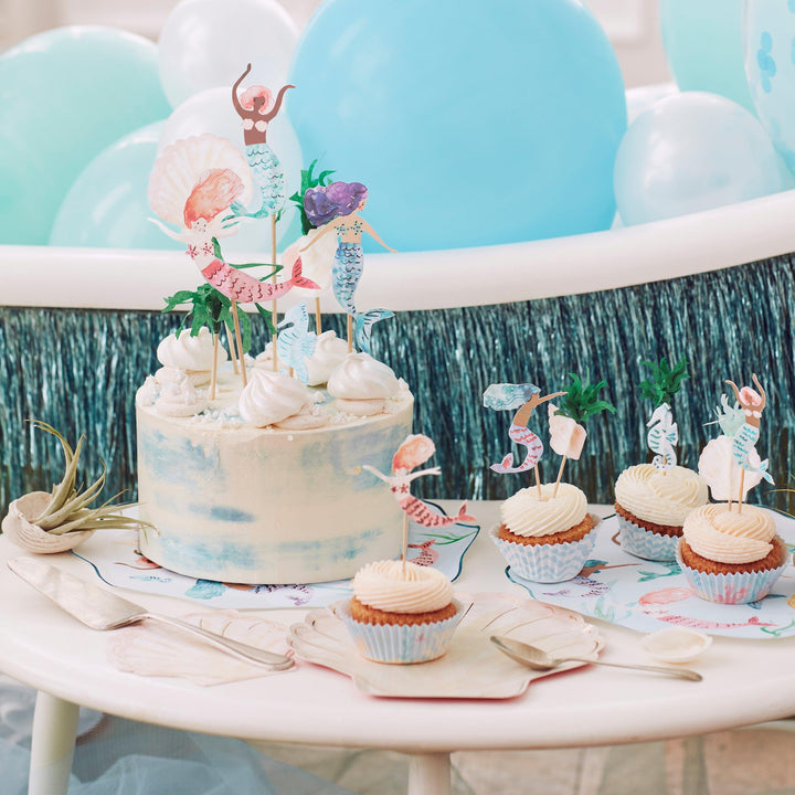MERMAID CAKE TOPPERS 7PK