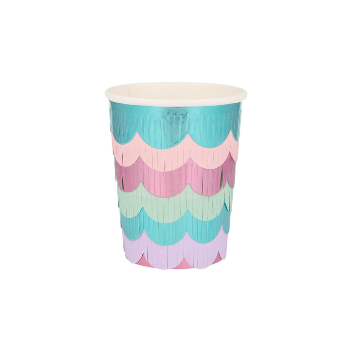 MERMAID SCALLOPED FRINGE CUPS 8PK