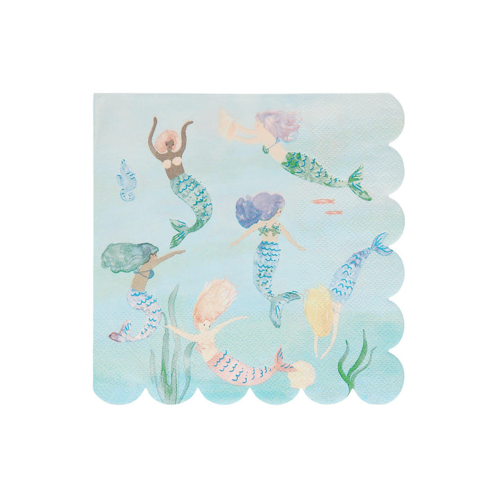 MERMAID SWIMMING NAPKINS 16PK