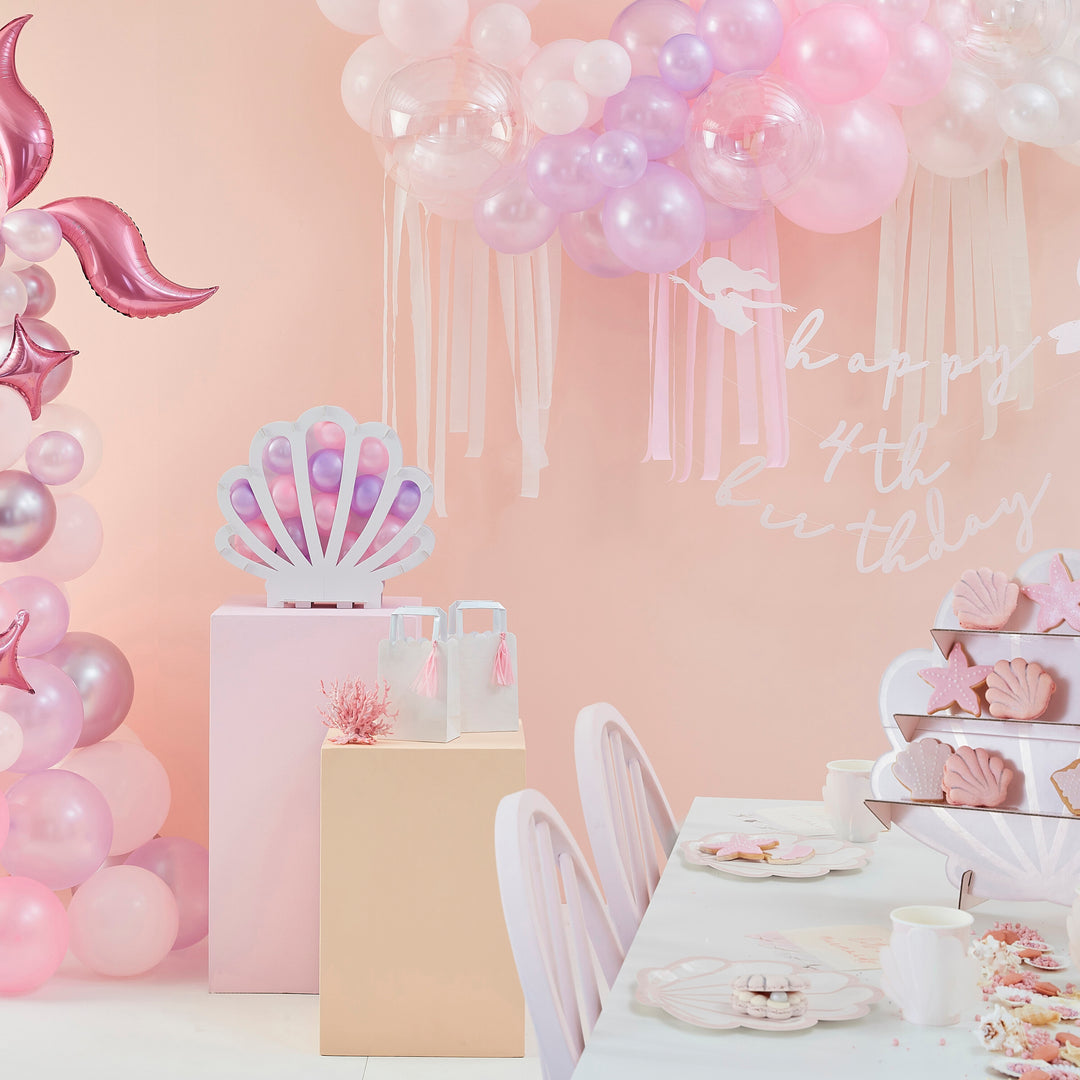 MERMAID SHELL PARTY BAG WITH TISSUE TASSEL