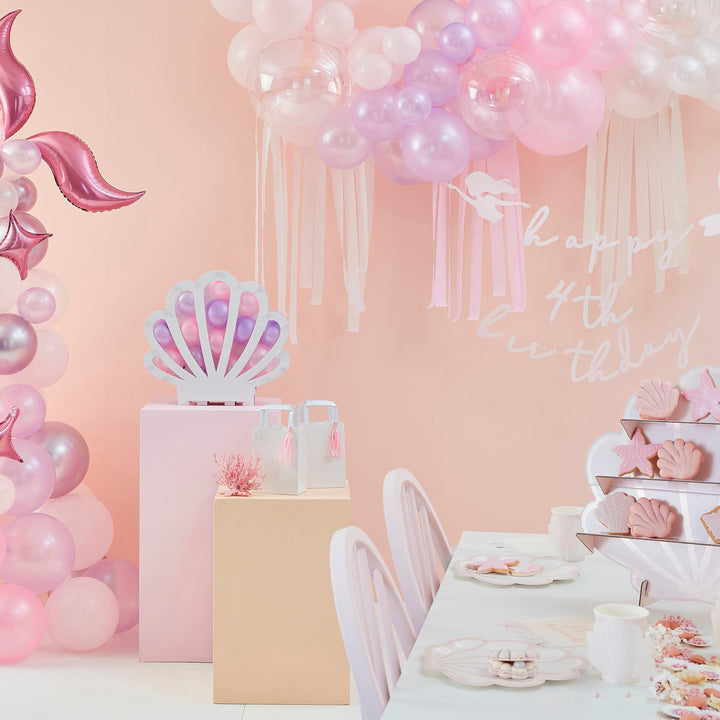 MERMAID SHELL PARTY BAG WITH TISSUE TASSEL